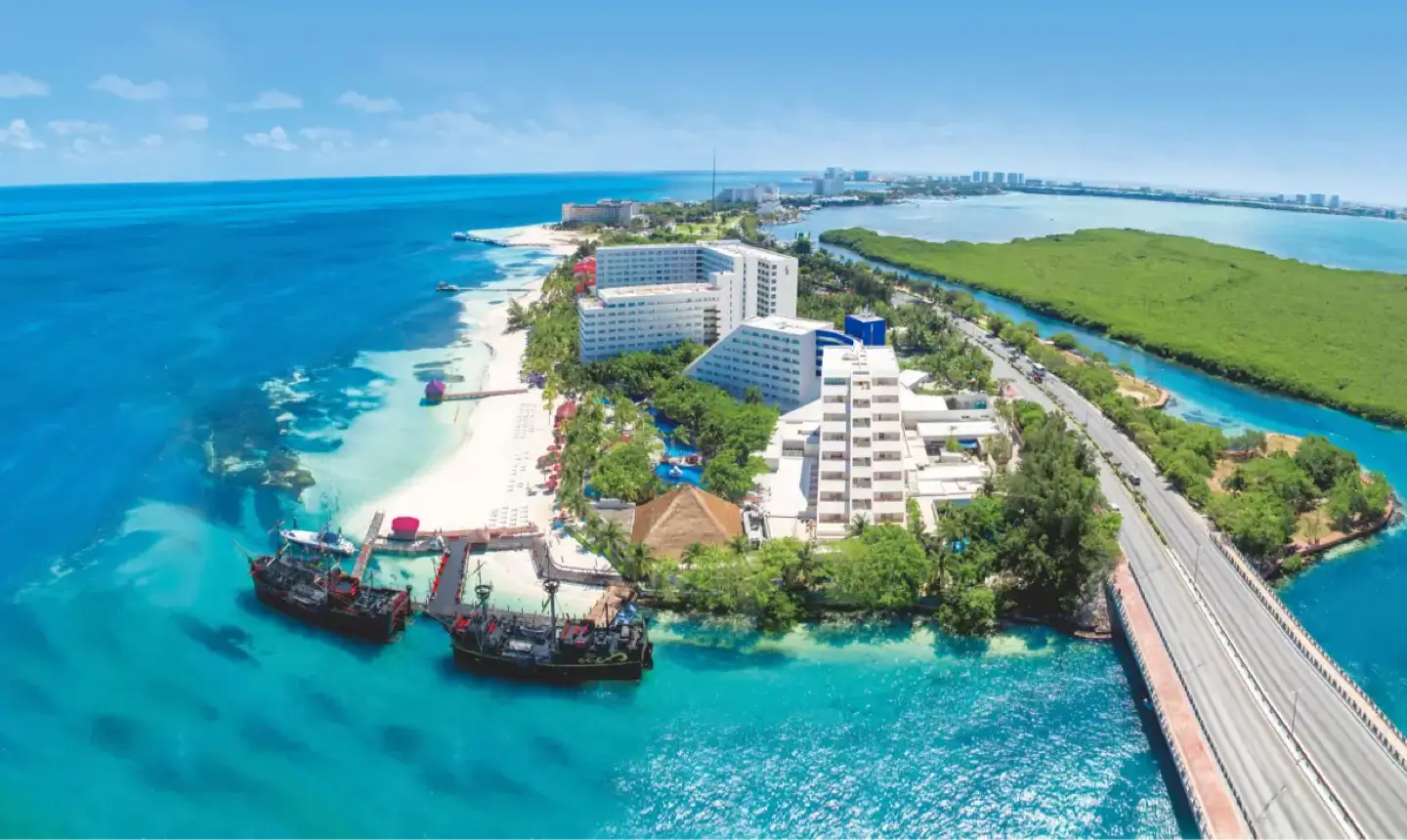 Aerial view of the hotel