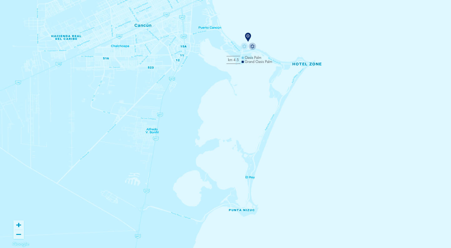 Location map of Oasis Palm